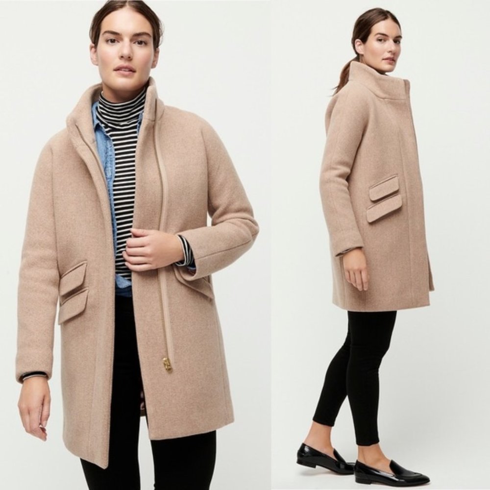 J. Crew Nello Gori Italian Stadium Cloth Black Cocoon Coat Size 4P